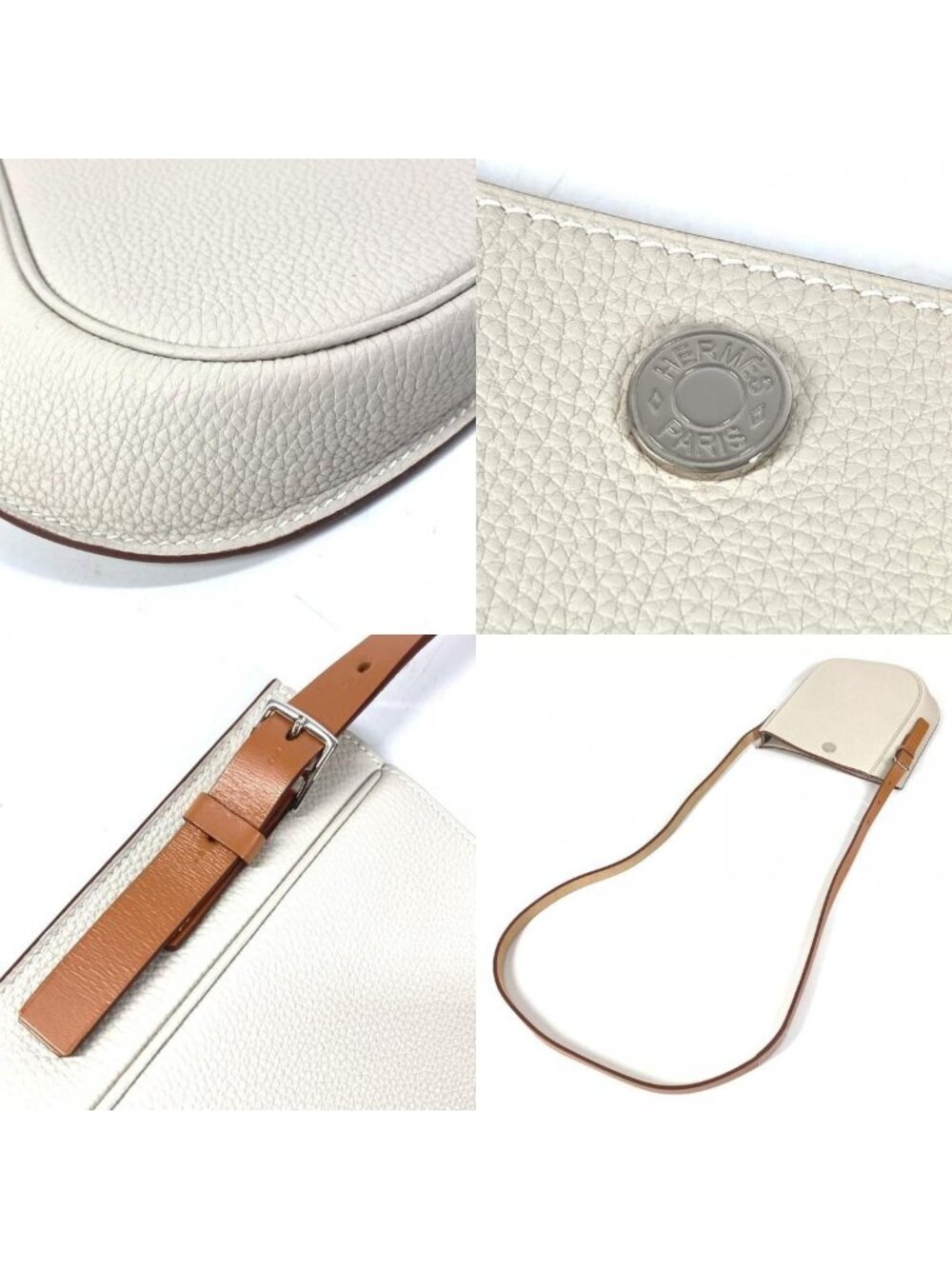 Hermes Shoulder Bag Perspective Cavalier 21 Togo Ivory - Picture 7 of 9